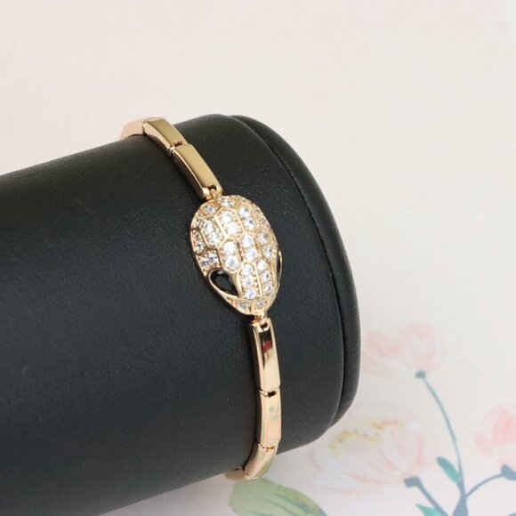 "Rose Gold Snake Head Bracelet with Sparkling Crystals, XPBL1030 - Picture 7 of 12
